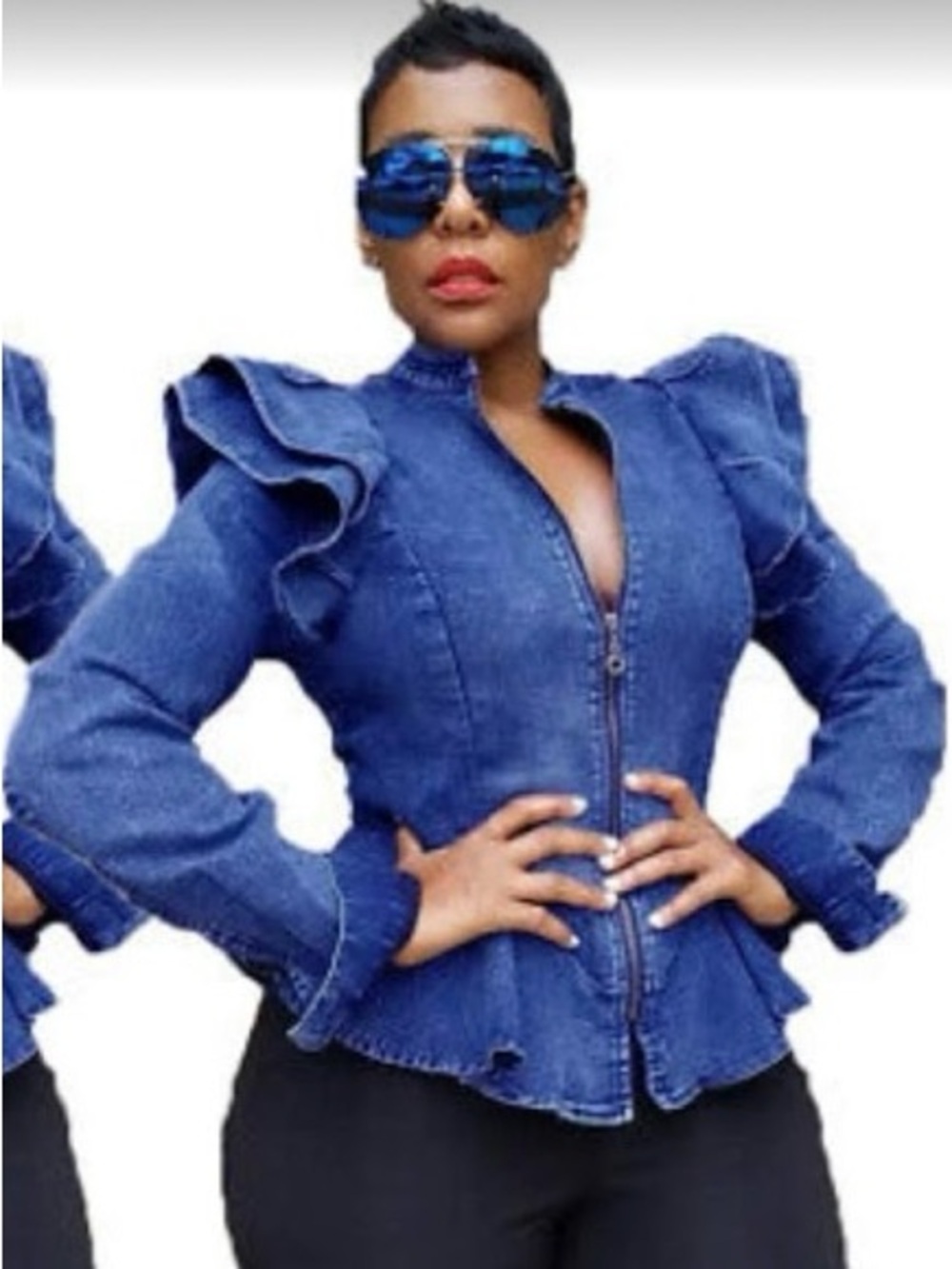 Stylish Denim Peplum jean Jacket